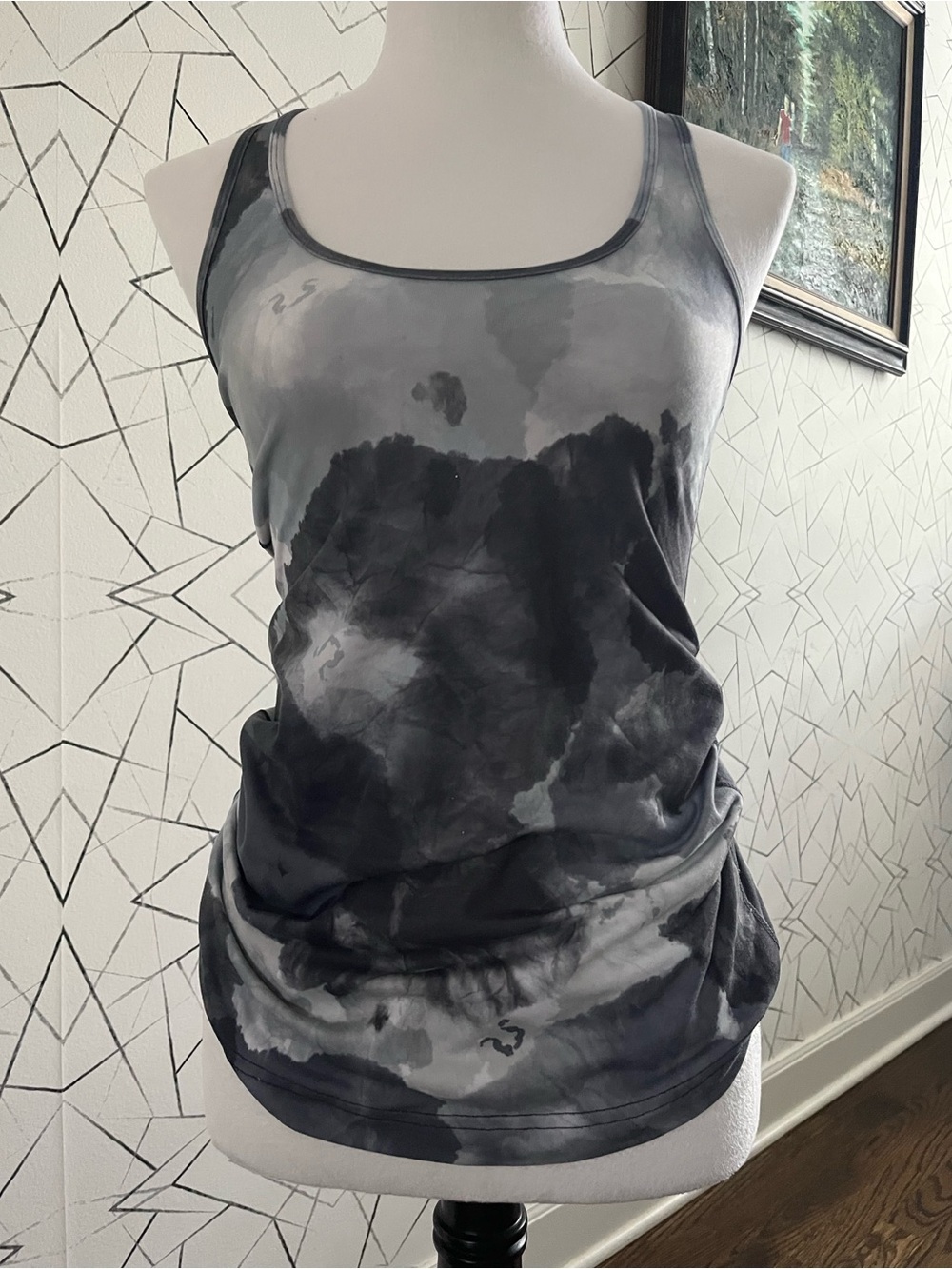 Lululemon Gray and Black Tie-Dye Tank